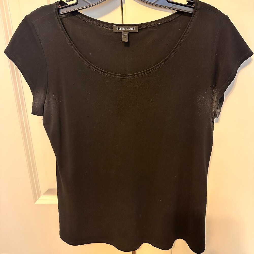 Eileen Fisher Silk Black Top